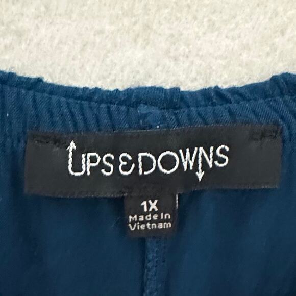 NWoT Ups & Downs Cold Shoulder Ruffle Top – Dark Teal – Size 1X - Picture 4 of 8